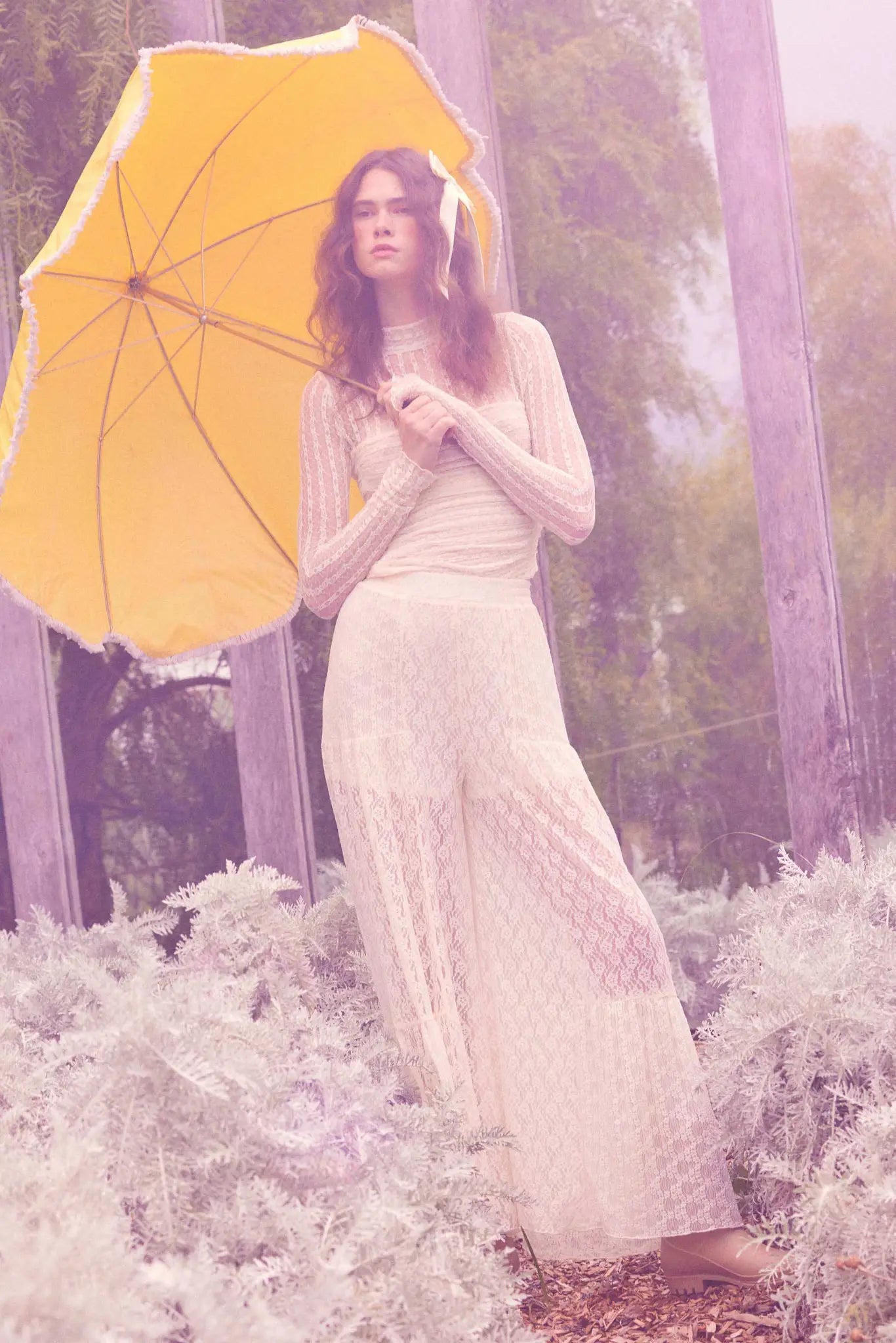 Dreamy Delight Floral Lace Ruffled Wide Leg Pants - ShopPromesa