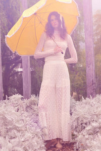 Dreamy Delight Floral Lace Ruffled Wide Leg Pants - ShopPromesa