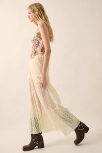 Dreamy Delight Floral Lace Ruffled Wide Leg Pants - ShopPromesa