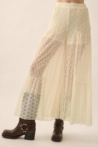 Dreamy Delight Floral Lace Ruffled Wide Leg Pants - ShopPromesa