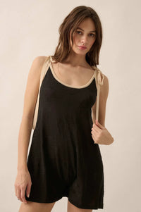 Lazy Daisy Floral Jacquard-Knit Cami Romper - ShopPromesa