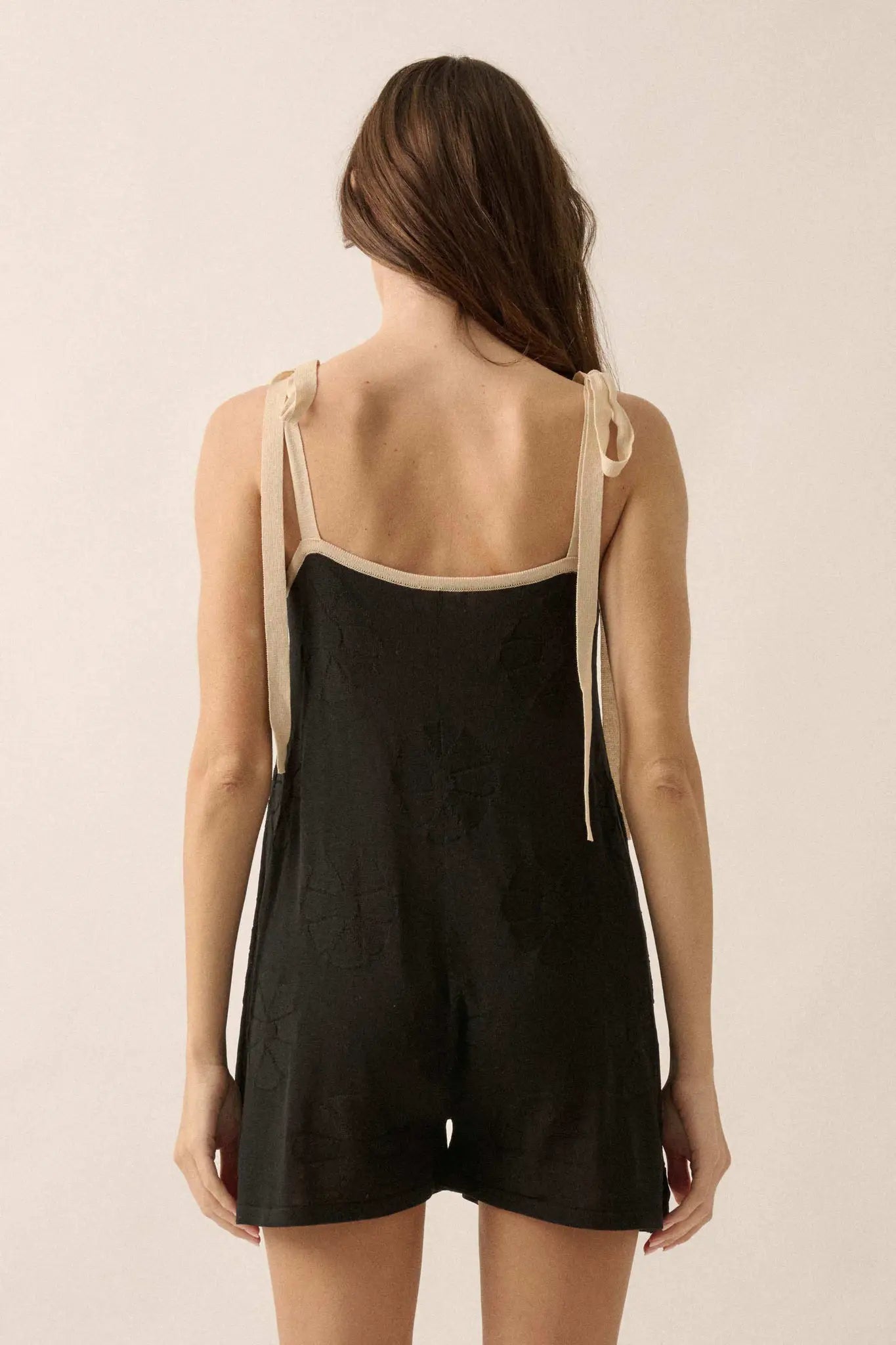Lazy Daisy Floral Jacquard-Knit Cami Romper - ShopPromesa