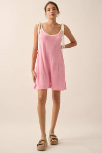 Lazy Daisy Floral Jacquard-Knit Cami Romper - ShopPromesa