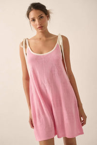 Lazy Daisy Floral Jacquard-Knit Cami Romper - ShopPromesa