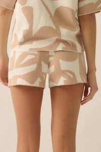 Bold Blooms Floral Jacquard Knit Sweater Shorts - ShopPromesa