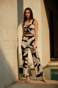 Jungle Vibes Tropical Jacquard Knit Pants - ShopPromesa