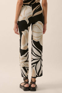 Jungle Vibes Tropical Jacquard Knit Pants - ShopPromesa