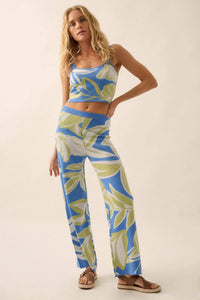 Jungle Vibes Tropical Jacquard Knit Pants - ShopPromesa