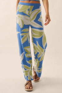 Jungle Vibes Tropical Jacquard Knit Pants - ShopPromesa