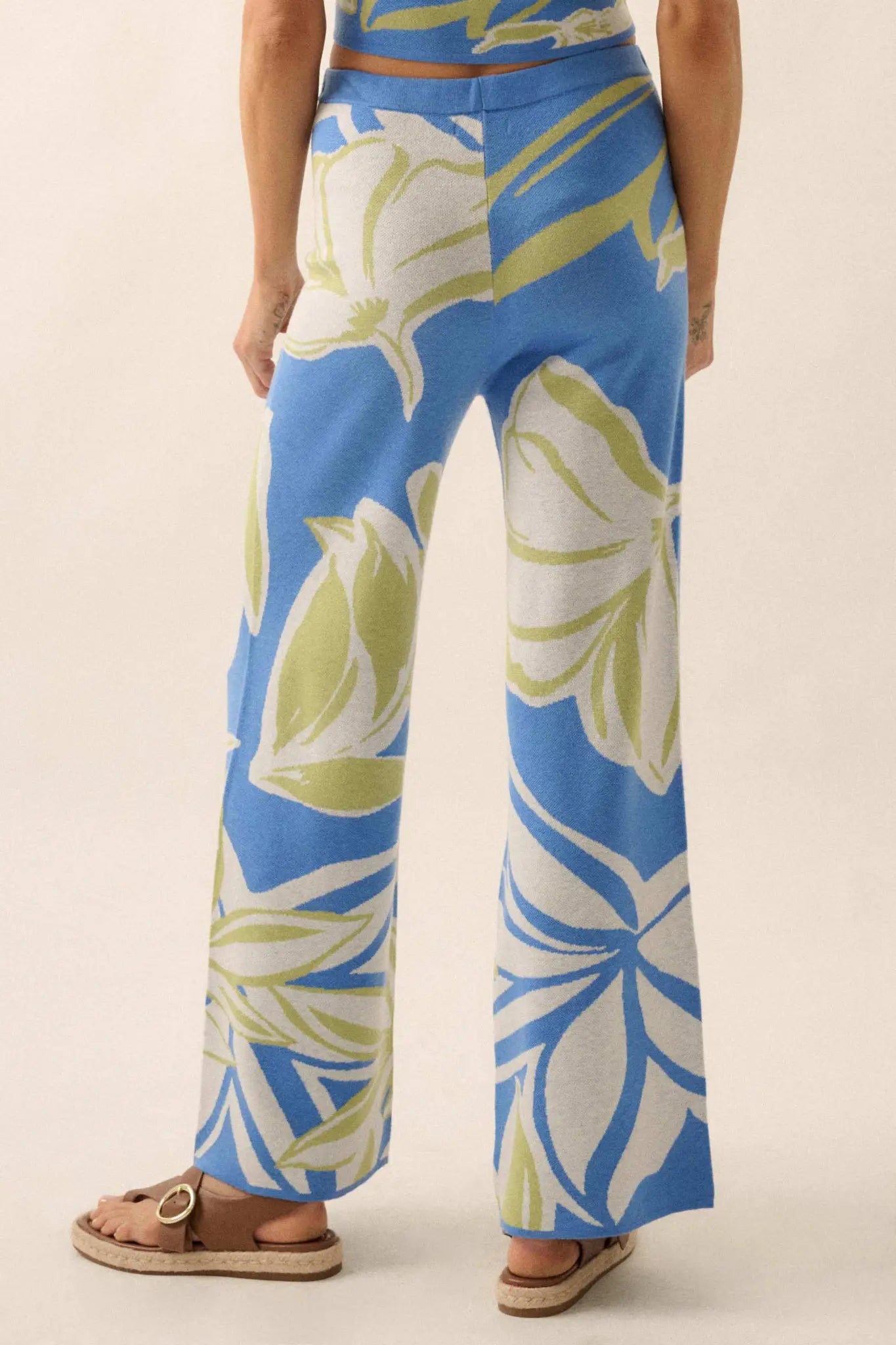 Jungle Vibes Tropical Jacquard Knit Pants - ShopPromesa