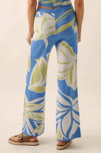 Jungle Vibes Tropical Jacquard Knit Pants - ShopPromesa