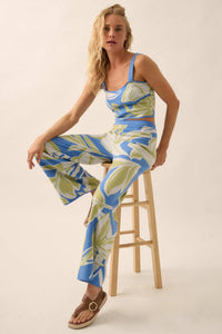 Jungle Vibes Tropical Jacquard Knit Pants - ShopPromesa