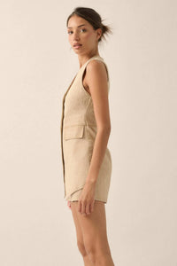 Glory Days Sleeveless Denim Vest Romper - ShopPromesa