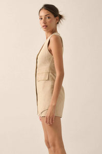 Glory Days Sleeveless Denim Vest Romper - ShopPromesa