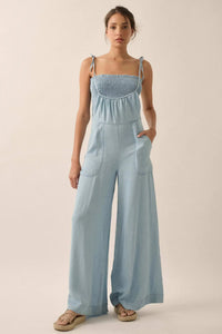 True Blue Denim Overall Jumpsuit and Tube Top Set - ShopPromesa