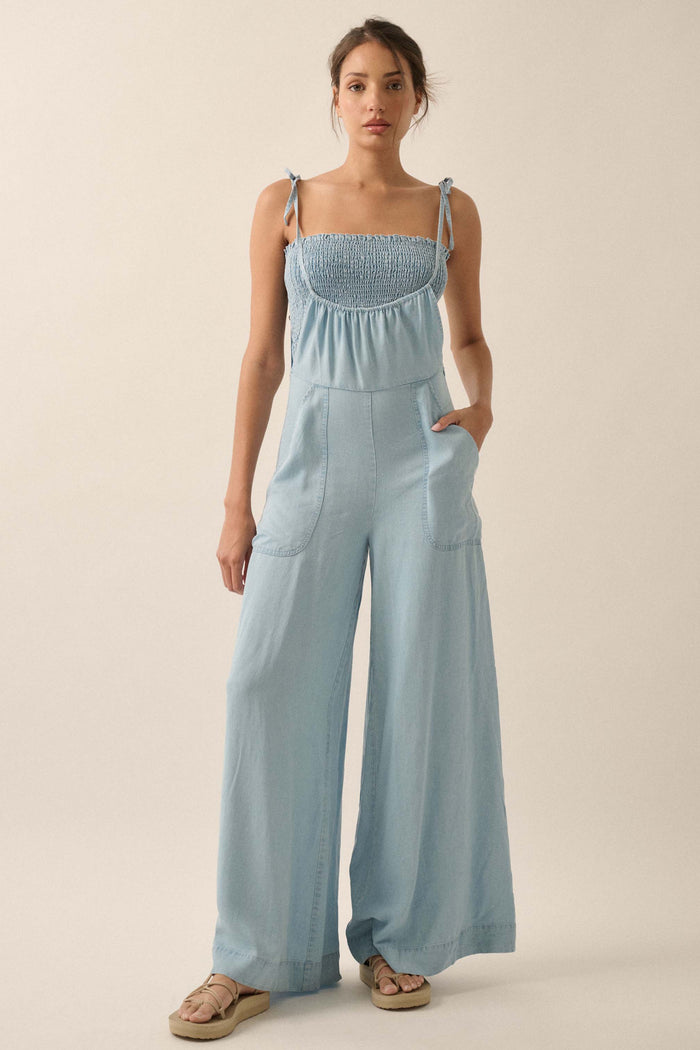 True Blue Denim Overall Jumpsuit and Tube Top Set - ShopPromesa