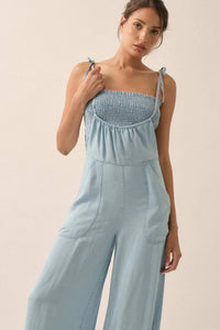 True Blue Denim Overall Jumpsuit and Tube Top Set - ShopPromesa