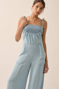 True Blue Denim Overall Jumpsuit and Tube Top Set - ShopPromesa