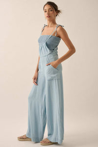 True Blue Denim Overall Jumpsuit and Tube Top Set - ShopPromesa