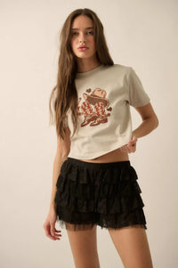 Dolly Dear Ruffled Lace and Mesh Bloomer Shorts - ShopPromesa