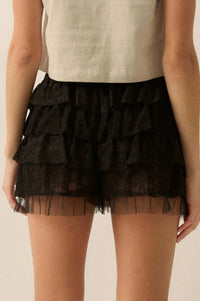 Dolly Dear Ruffled Lace and Mesh Bloomer Shorts - ShopPromesa