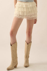 Dolly Dear Ruffled Lace and Mesh Bloomer Shorts - ShopPromesa