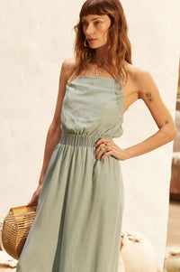 Perfect Skies Denim Wide-Leg Halter Jumpsuit - ShopPromesa