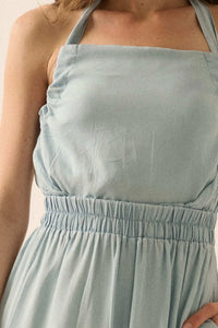 Perfect Skies Denim Wide-Leg Halter Jumpsuit - ShopPromesa