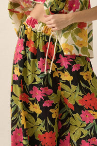 Mahalo Mood Tropical Floral Wide-Leg Pants - ShopPromesa