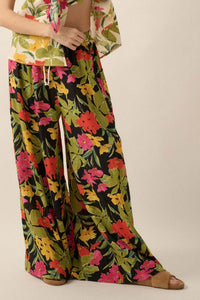 Mahalo Mood Tropical Floral Wide-Leg Pants - ShopPromesa