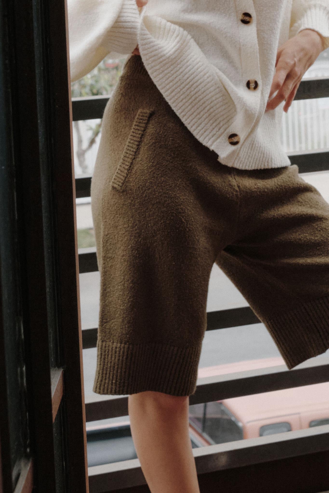 Promise the Label Textured Knit Sweater Shorts - ShopPromesa