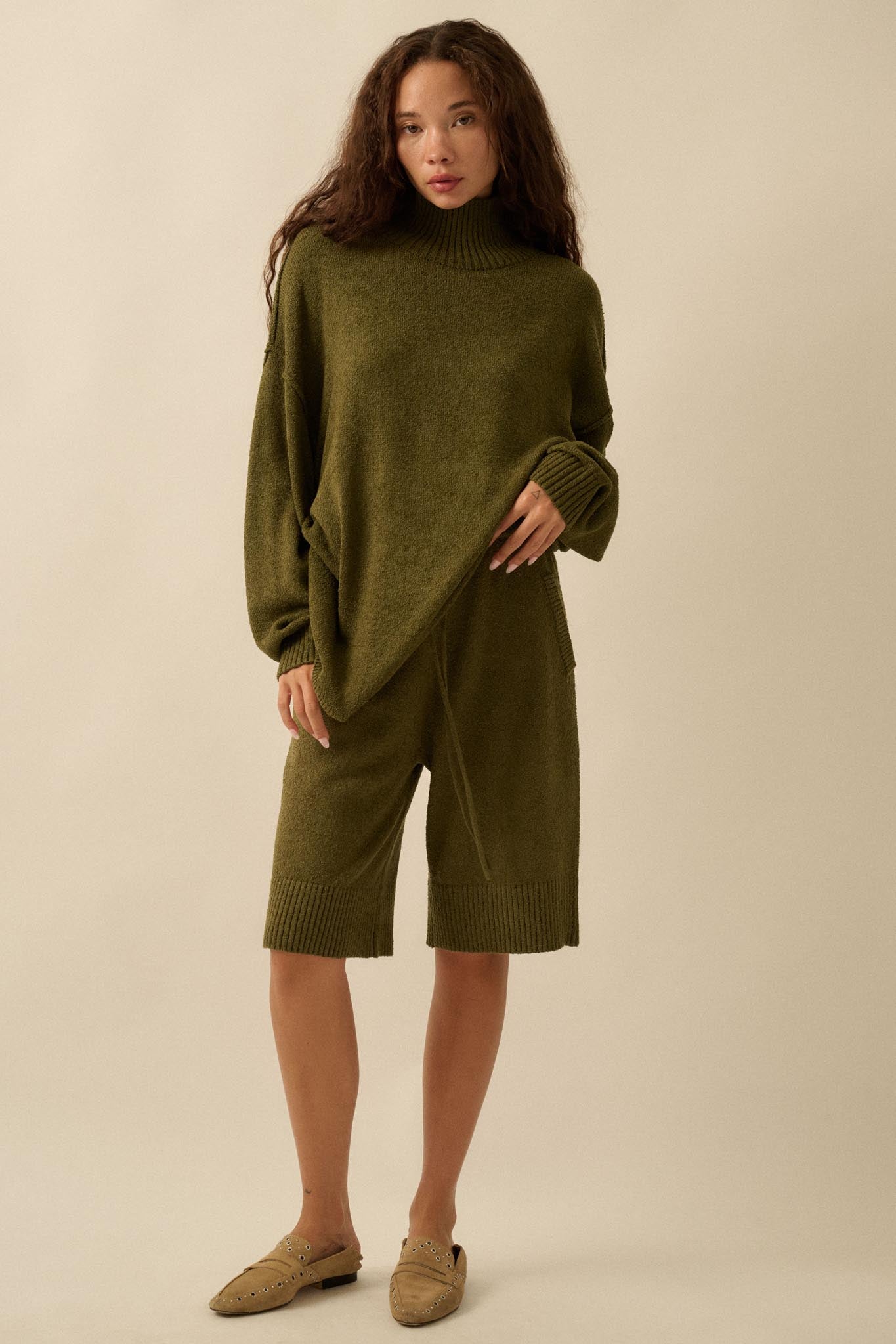 Promise the Label Textured Knit Sweater Shorts - ShopPromesa