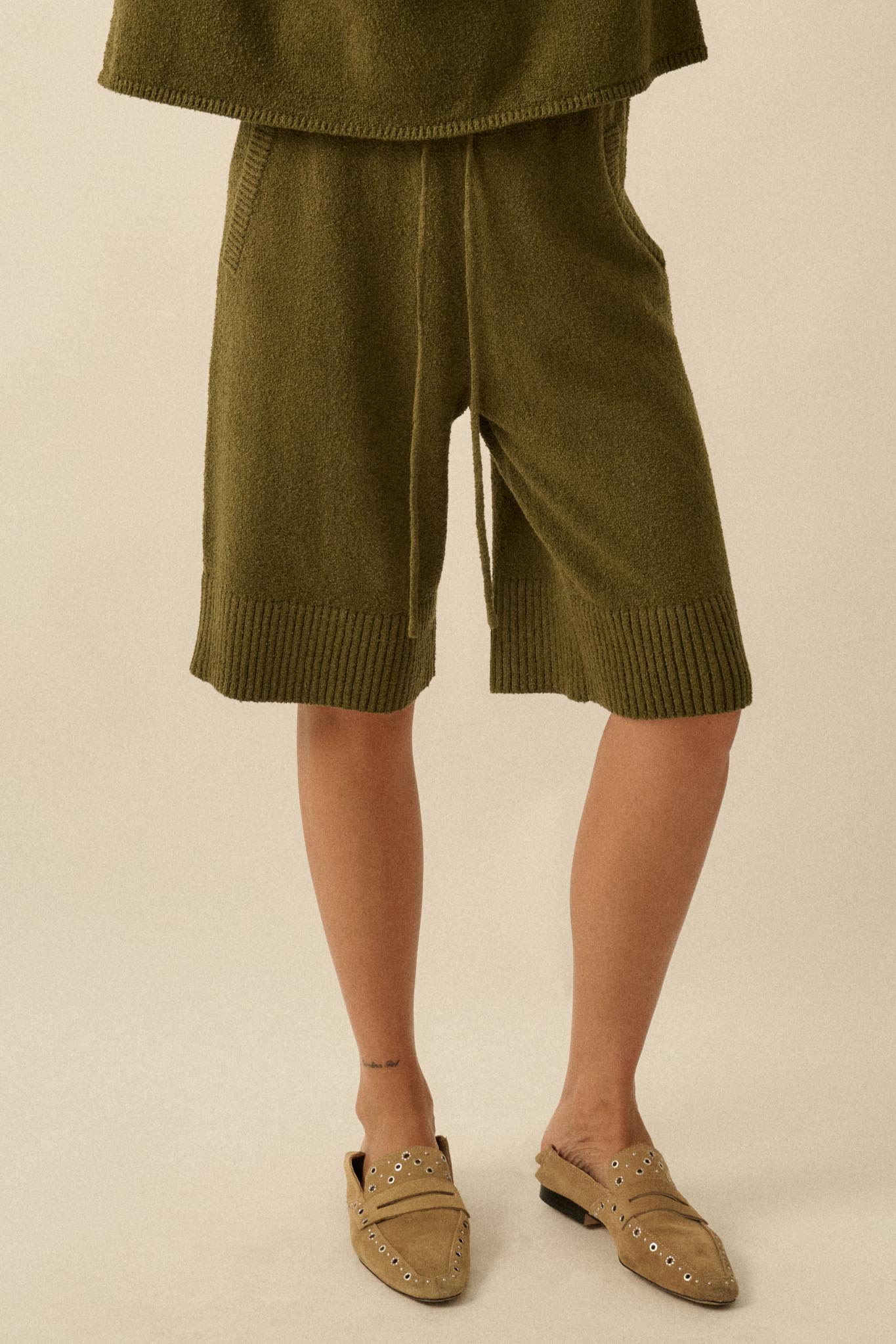 Promise the Label Textured Knit Sweater Shorts - ShopPromesa