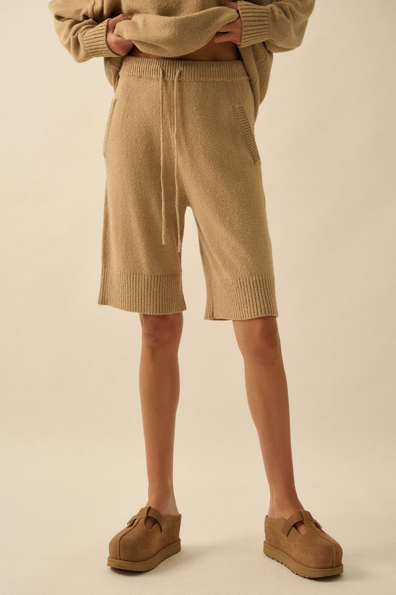 Promise the Label Textured Knit Sweater Shorts - ShopPromesa