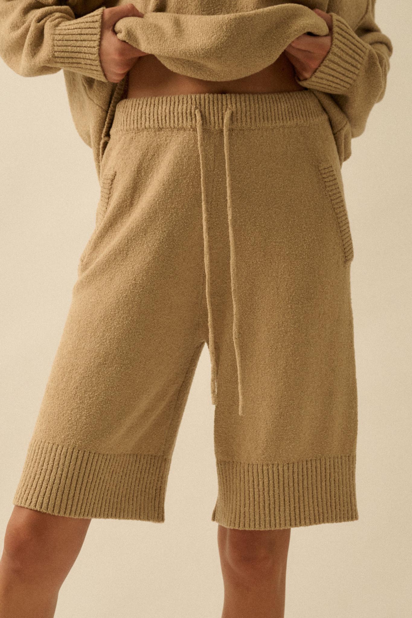 Promise the Label Textured Knit Sweater Shorts - ShopPromesa