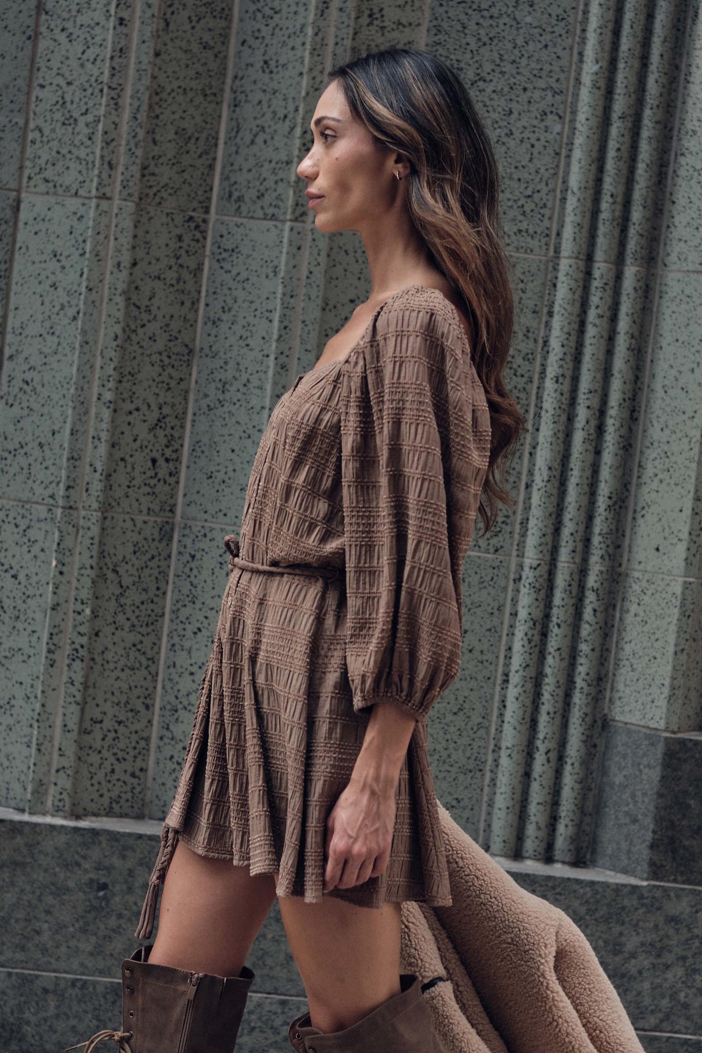 Day by Day Smocked Bubble-Sleeve Romper