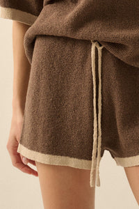Easy Breezy Contrast Knit Drawstring Shorts - ShopPromesa