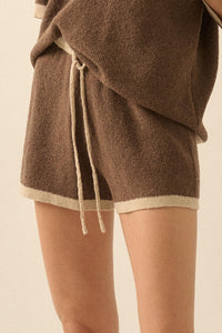 Easy Breezy Contrast Knit Drawstring Shorts - ShopPromesa