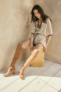 Easy Breezy Contrast Knit Drawstring Shorts - ShopPromesa