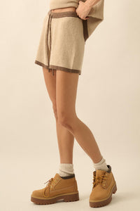 Easy Breezy Contrast Knit Drawstring Shorts - ShopPromesa