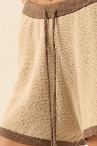 Easy Breezy Contrast Knit Drawstring Shorts - ShopPromesa