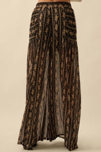 Petal Pusher Floral mesh Wide-Leg Pants - ShopPromesa