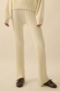 Promise the Label Textured Rib-Knit Sweater Pants - ShopPromesa