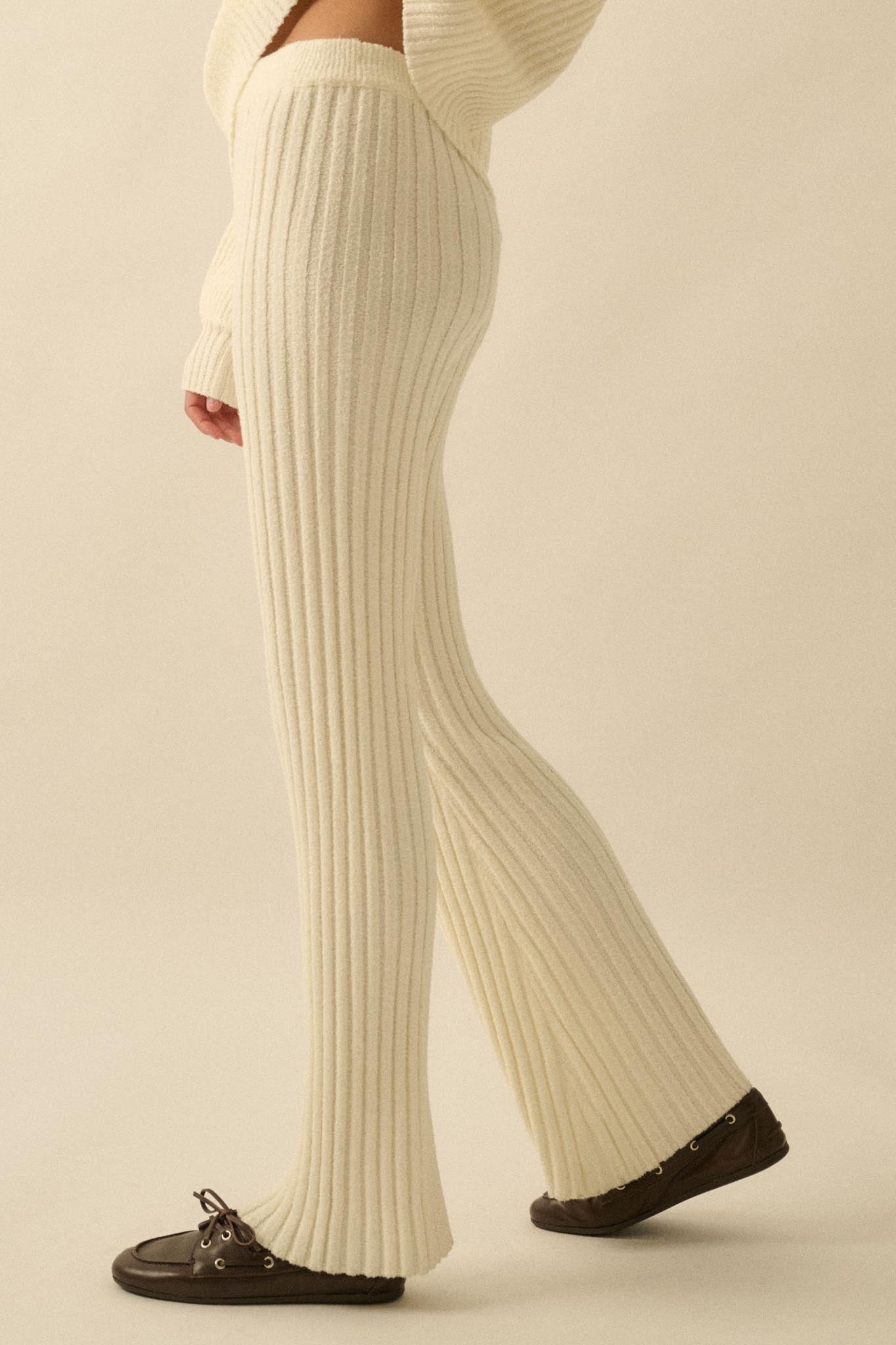 Promise the Label Textured Rib-Knit Sweater Pants - ShopPromesa