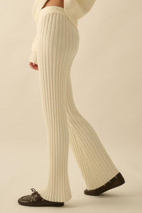 Promise the Label Textured Rib-Knit Sweater Pants - ShopPromesa