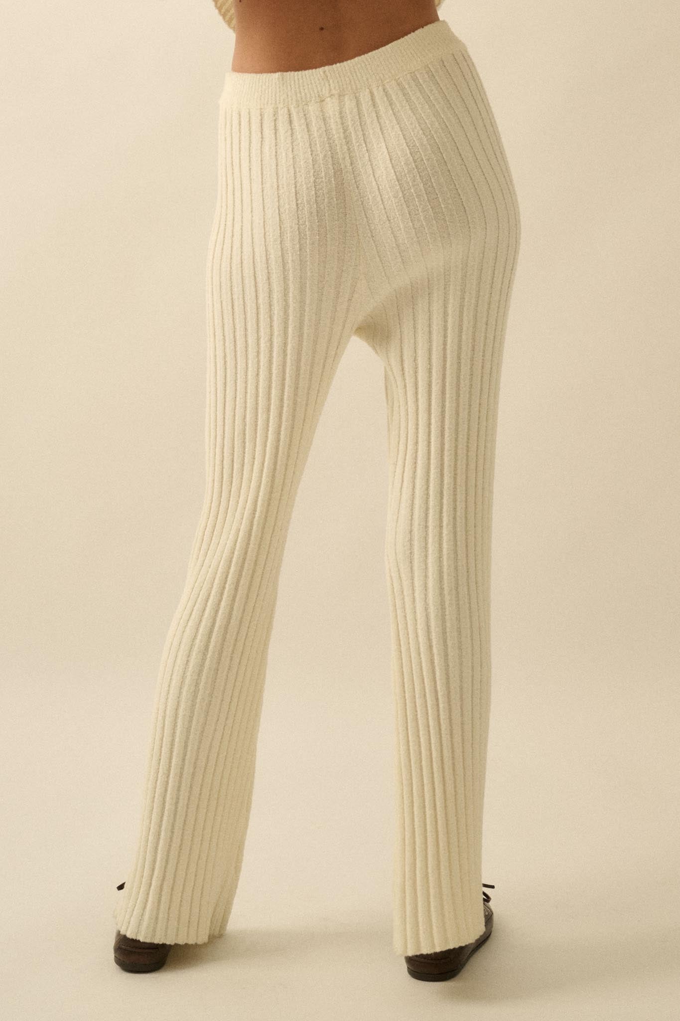 Promise the Label Textured Rib-Knit Sweater Pants - ShopPromesa