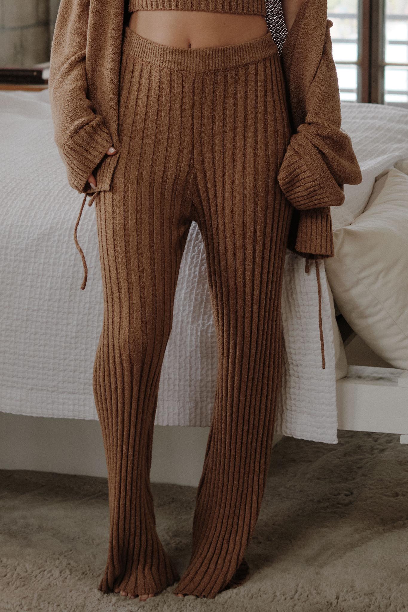 Promise the Label Textured Rib-Knit Sweater Pants - ShopPromesa