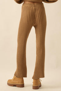 Promise the Label Textured Rib-Knit Sweater Pants - ShopPromesa