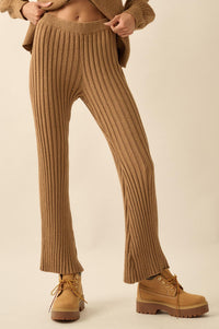 Promise the Label Textured Rib-Knit Sweater Pants - ShopPromesa