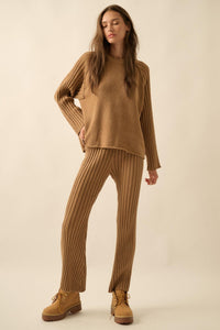Promise the Label Textured Rib-Knit Sweater Pants - ShopPromesa
